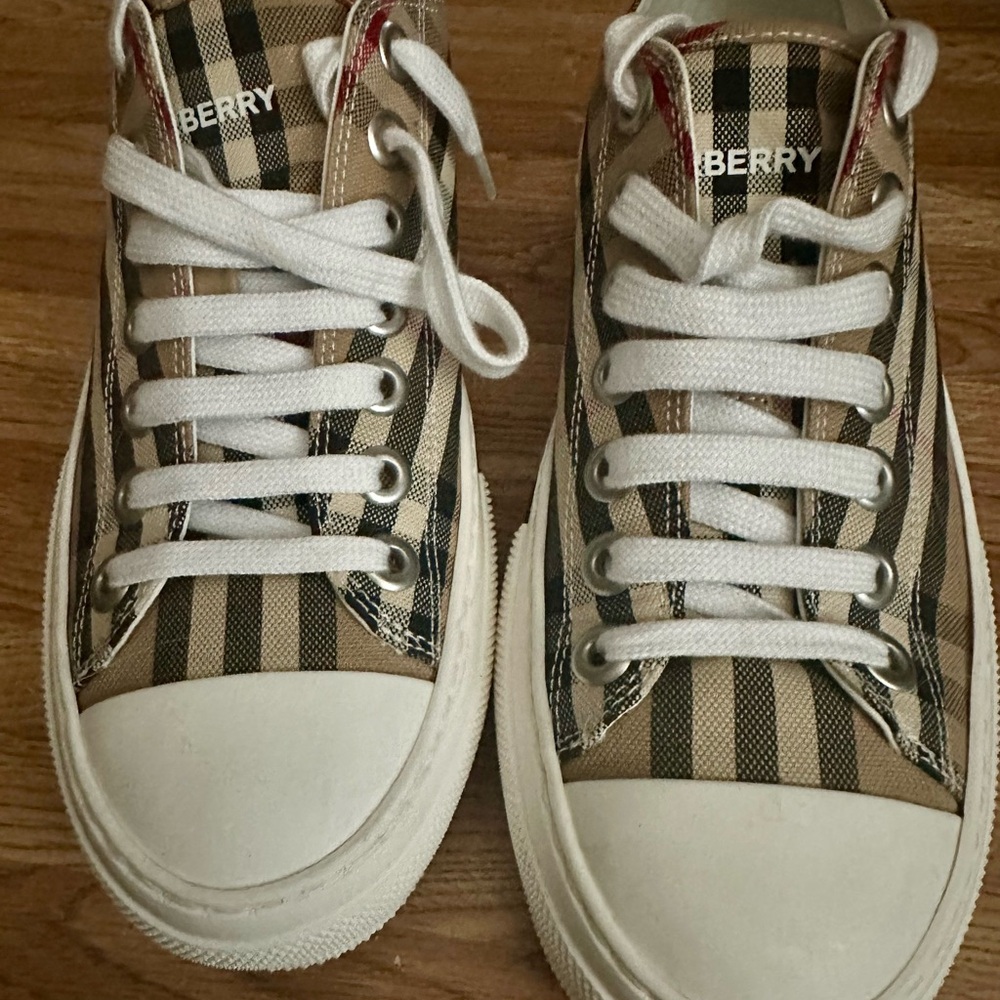 Burberry Checkered Canvas Sneakers - Picture 9 of 15